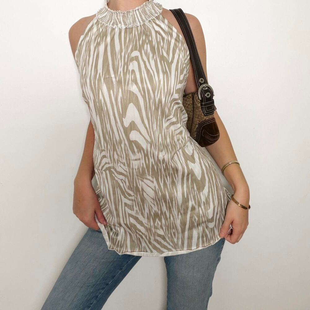 Y2k The Limited zebra high neck tank